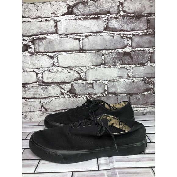 Sperry STS18438 Black Canvas Fabric Lace Up Casual Shoes Men’s Sz 10.5M US/44EU - Picture 1 of 15